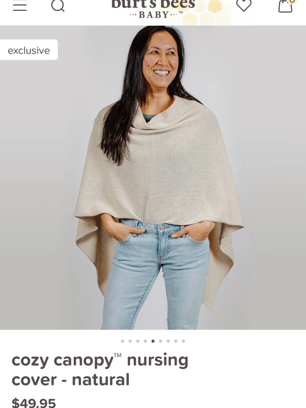 Burt's Bees Baby Natural Knit Poncho Wrap
